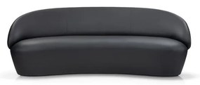 Naïve fekete bőr kanapé, 214 cm - EMKO