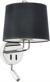 Faro Montreal fali lámpa króm/fekete Led olvasólámpával