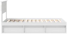 vidaXL Ágykeret matracmal fejtámlával Fehér 75 x 190 cm Tömör fenyőfa