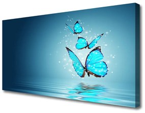 Vászonkép falra Butterflies Blue Water Art 100x50 cm