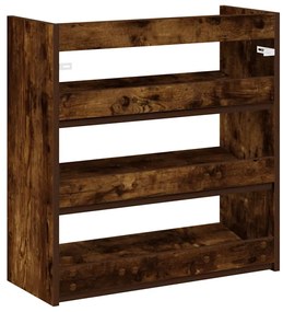 füstös tölgy színű szerelt fa cipőtartó 60x25x62 cm