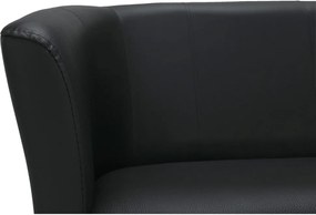 Klub duplafotel, fekete textilbőr, CUBA