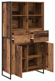 Széf fiókkal 2 pcs Öreg fa 81 x 36 x 150.5 cm Faanyag