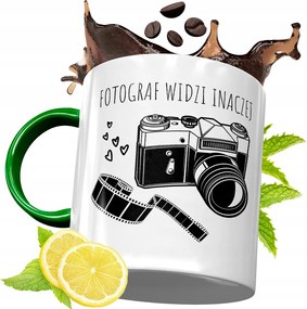 Zöld Bögre Fotósnak Születésnapi Ajándék Fényképes Nyomtatással