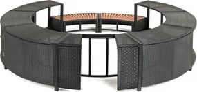 Lay-Z-Spa kör alakú rattan jakuzzi bútor, 180 cm, fekete