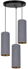 Csillár zsinóron AVALO 3xE27/60W/230V á. 35 cm szürke