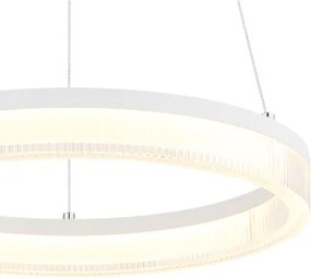 Globo 48046H Függesztett lámpa, matt homokszínű fém, fehér műanyag, átlátszó műanyag, fehér PVC kábel, magassága rövidíthető, ø: 330mm, M: 1500mm, tartozék: LED 16W 230V, 1730lm forrás, 1100lm kimenet, 3000 K