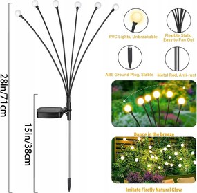 Napelemes LED-es kerti lámpák "Fényszórók" a kert és az utak díszítéséhez