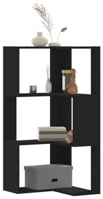 3 szintes fekete szerelt fa sarok könyvespolc 50 x 50 x 102 cm