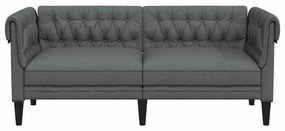 Chesterfield kanapé Sötétszürke 182.5 x 74.5 x 74.5 cm szövet