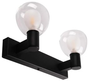 Fürdőszobai fali lámpa POLA 2xG9/5W/230V IP44 fekete/átlátszó