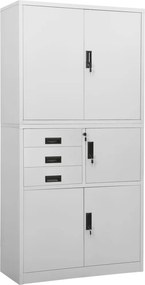 vidaXL világosszürke acél irodai szekrény 90 x 40 x 180 cm