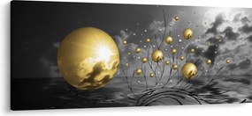Okker gömbök képe (120x50 cm)