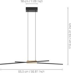 EGLO 900489 PANAGRIA Modern Led Függesztett Lámpa Fehér, Barna, Fekete LED IP20