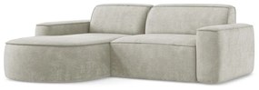 Krémszínű zsenília sarokkanapé (bal oldali-heverő résszel) Omao – Makamii