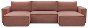 Rózsaszín sarokkanapé ("U" alakú) Nihad – Bobochic Paris