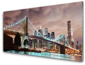 Fali üvegkép Bridge City Architecture 125x50 cm
