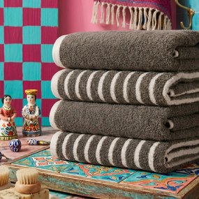 Stripe törülköző, antracit, 50×90 cm – TR666HAC6121