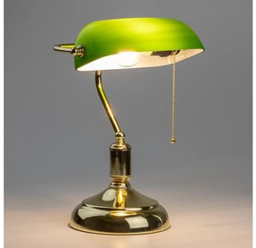 Brilagi - BANK OFFICE asztali lámpa 1xE27/60W/230V arany/zöld