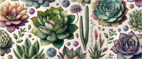 Kép - Pozsgás növények (120x50 cm)