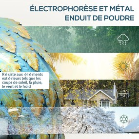 Outsunny Kerti Szobor, Fém Gém Szobor, Kültéri Kerti Dísz 63 cm, Tóhoz, Teraszra, Látókörhöz, Gyephez, többszínű | Aosom