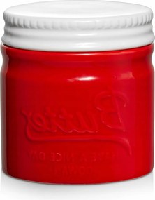 Porcelán Vajtartó Fedővel, Francia Befőttesüveg Stílusban