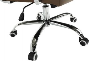 Irodai szék, textilbőr/fém, taupe/króm, FARAN