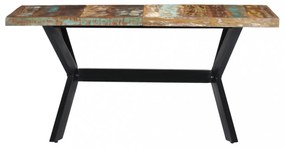 tömör újrahasznosított fa étkezőasztal 140 x 70 x 75 cm