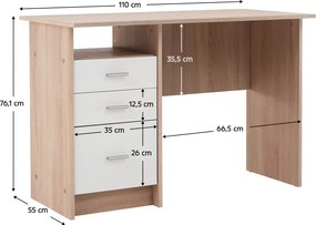 Számítógépasztal, sonoma tölgyfa, SAMSON NEW