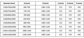 Mexen Velar L, zuhanykabin tolóajtóval 110 x 90 cm, 8mm átlátszó üveg, króm, 871-110-090-03-01