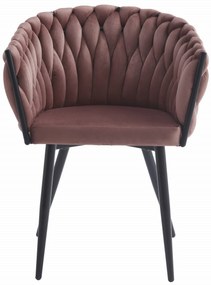 Sötét rózsaszín ORION VELVET étkezőfotel fekete lábakkal