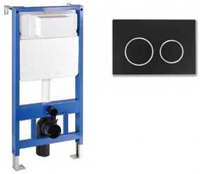 Mexen Fenix Slim beépíthető WC tartály + Fenix-07 matt fekete nyomólap (60100-600703)