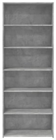 betonszürke szerelt fa magasszekrény 70 x 41 x 185 cm