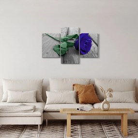 Kép - Kék rózsa zöld szárral (90x60 cm)