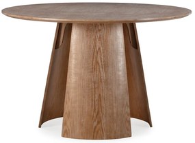 Kerek étkezőasztal tölgyfa dekorral ø 120 cm Zuri – MOME