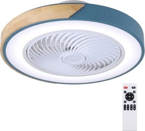 Brilagi - LED dimmelhető lámpatest ventilátorral LED/38W/230V 50 cm kék/tölgy + távirányító