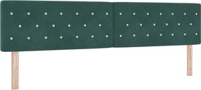 vidaXL LED ágytámla LED -es lámpákkal Sötétzöld 200 cm Poliészter