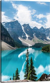 Vászonkép Természet Hegyek Erdő Kék víz 60x100 cm