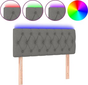 vidaXL sötétszürke szövet LED-es fejtámla 90 x 7 x 78/88 cm