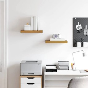 vidaXL Falpolc Falra szerelhető 2 pcs Bézs 40 x 23,5 x 4 cm Faanyag