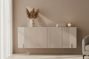 Malmi fali komód 150 cm - kasmír / crema bianca / arany