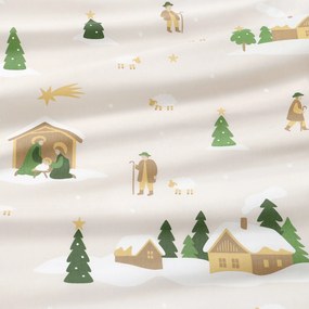 Goldea karácsonyi pamut körgumis lepedő - karácsonyi dalok 140 x 200 cm