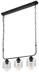 Csillár láncon MORGAN 3xE27/60W/230V fekete/króm