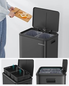 2 x 15 literes konyhai szemetes fekete színben