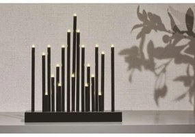 LED Karácsonyi gyertyatartó 20xLED/3xAA fekete
