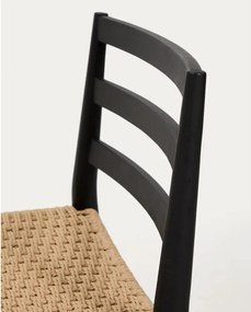 Fekete-natúr színű tölgyfa bárszék (ülésmagasság 65 cm) Analy – Kave Home