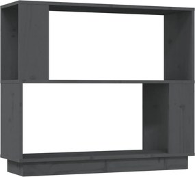 vidaXL szürke tömör fenyőfa könyvszekrény/térelválasztó 80x25x70 cm