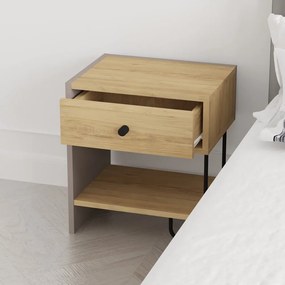 Éjjeliszekrény tölgyfa dekorral Saturne – Marckeric