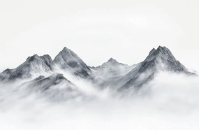 Fotótapéta - Fekete-fehér hegyek (147x102 cm)