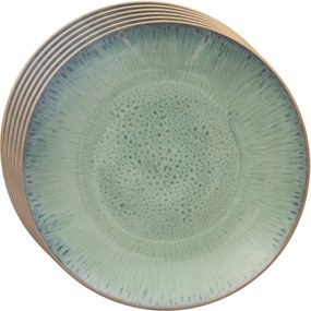 Orion Kerámia tálkészlet, zöld mázas, 27 cm, 6 db